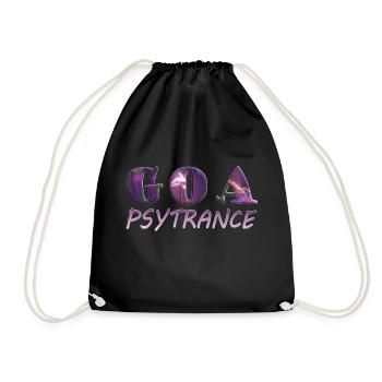 GOA Psytrance Schrift Design - Musik - Turnbeutel - Schwarz - Vorne