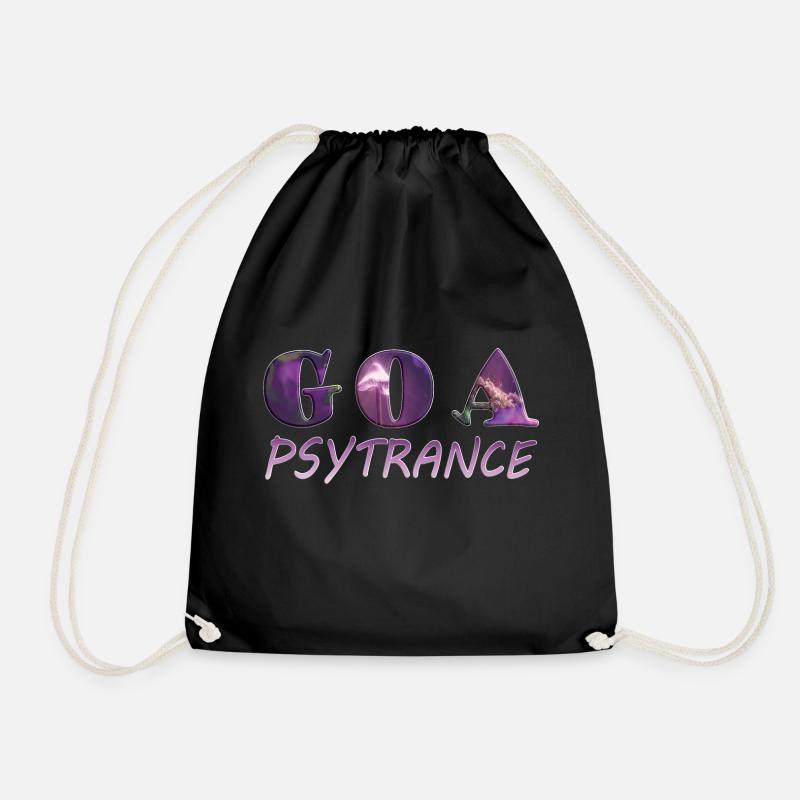 GOA Psytrance Schrift Design - Musik - Turnbeutel - Schwarz