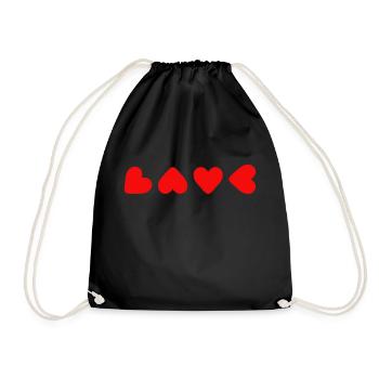 LOVE - Turnbeutel - Schwarz - Vorne