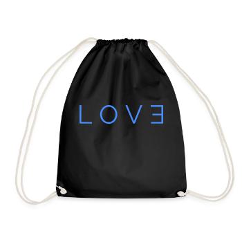 Love Logo blue - Drawstring Bag - black - Front