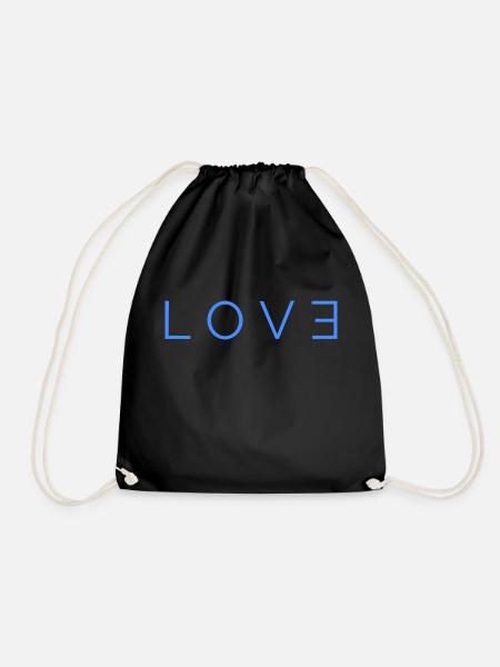 Love Logo blue - Drawstring Bag - black