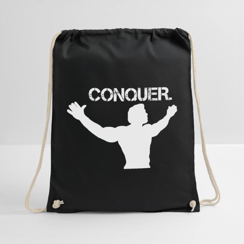 Conquérir. Conception de musculation Sac de sport léger