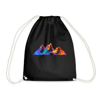 Montagnes Mountain Mountaineer Randonnée Splash Silhouette - Sac de sport léger - noir - Devant