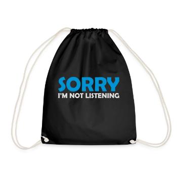 désolé de ne pas écouter - Sac de sport léger - noir - Devant