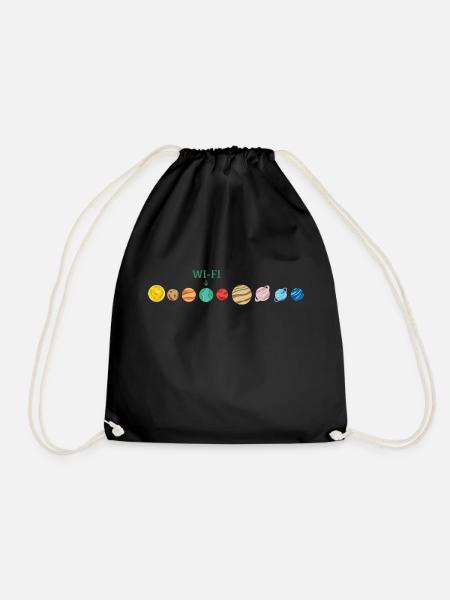 Wi-Fi in space - Drawstring Bag - black