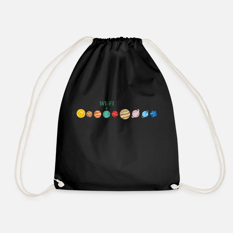 Wi-Fi in space - Drawstring Bag - black
