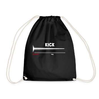 Synthesizer Kick Drum Synth DAW Transient Tail - Drawstring Bag - black - Front