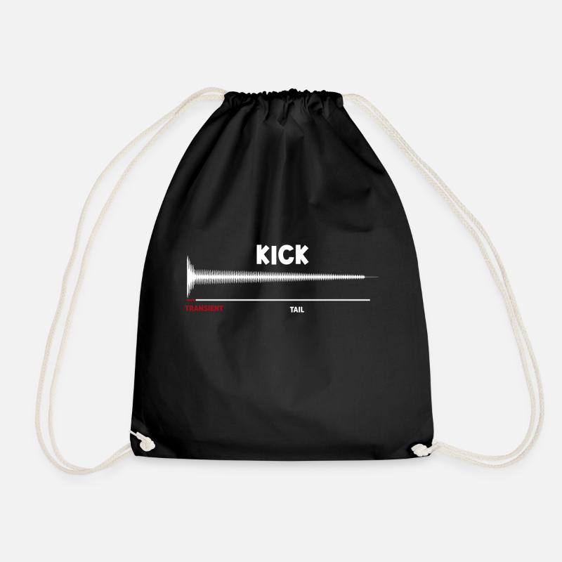 Synthesizer Kick Drum Synth DAW Transient Tail - Drawstring Bag - black