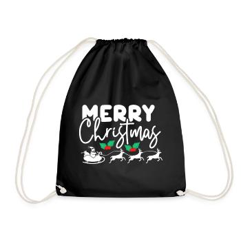 Joyeux Noël Traîneau du Père Noël - Sac de sport léger - noir - Devant