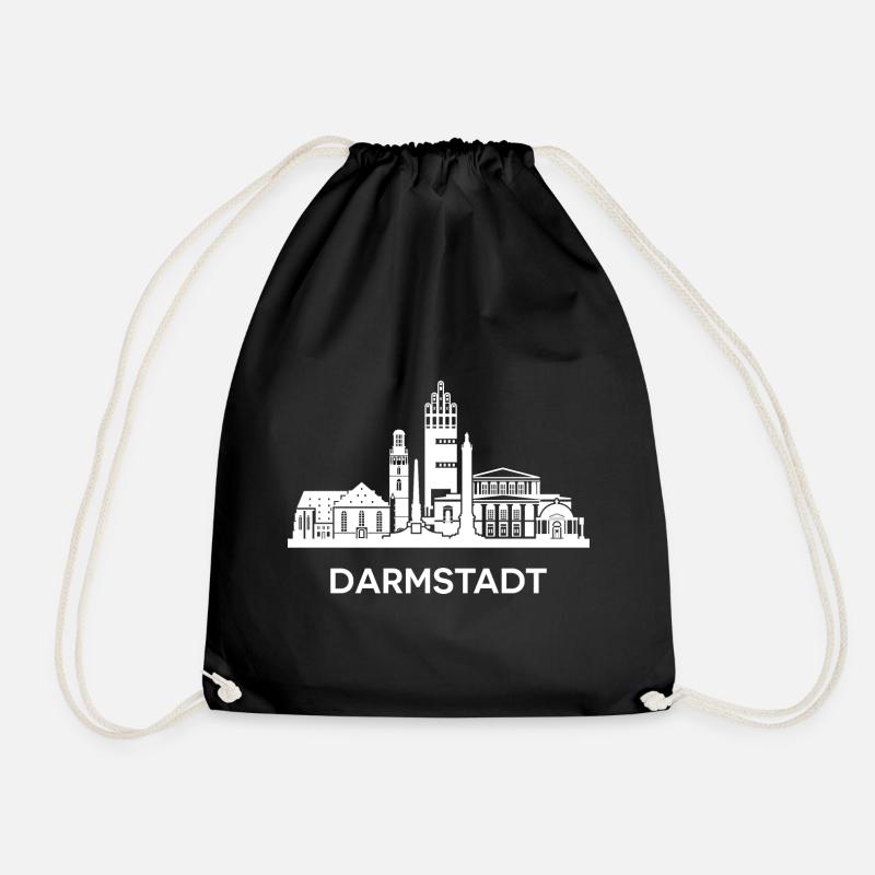 Darmstadt, weiß - Turnbeutel - Schwarz