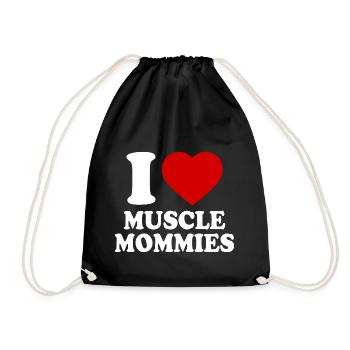 I love muscle mommies - Drawstring Bag - black - Front