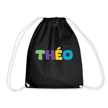 Name - Théo - Drawstring Bag - black - Front