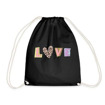 love leopard - Turnbeutel - Schwarz - Vorne