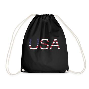 United States in the colors of the American flag flag flag - Drawstring Bag - black - Front