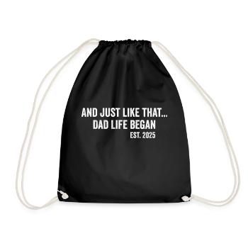 Dad life begins 2025 edition - Drawstring Bag - black - Front
