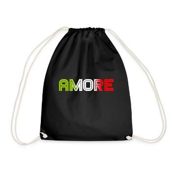amore - Italia - Italy - Love Italian Love - Drawstring Bag - black - Front