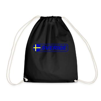 Suède Drapeau Sverige - Sac de sport léger - noir - Devant