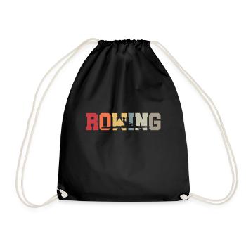 Rowing - Rudern - Ruderer - Ruderin - Aviron - Turnbeutel - Schwarz - Vorne