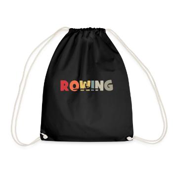 Rowing - Rudern - Ruderer - Ruderin - Aviron - Turnbeutel - Schwarz - Vorne