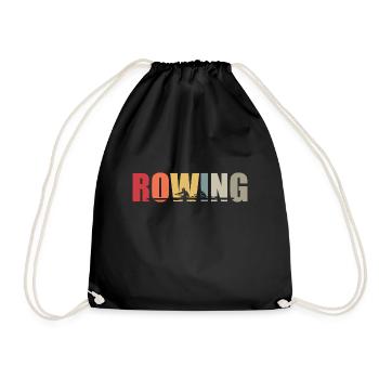 Rowing - Rudern - Ruderer - Ruderin - Aviron - Turnbeutel - Schwarz - Vorne