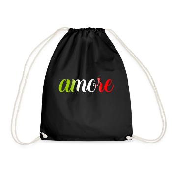 amore - Italia - Italy - Love - Liebe - Drawstring Bag - black - Front