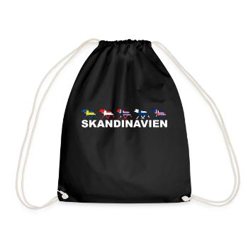 Skandinavien Elche - Elk Moose Scandinavia Nordic - Turnbeutel - Schwarz - Vorne