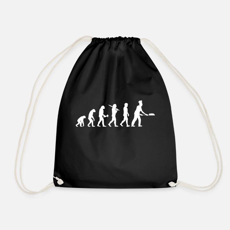 Bäcker Bäckerin Bäckerei Evolution Backen Geschenk - Turnbeutel - Schwarz