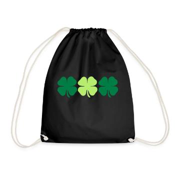 3 4 leaf clovers - Turnbeutel - Schwarz - Vorne