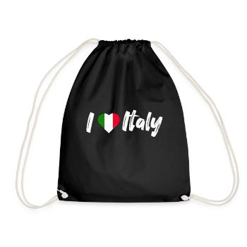 J'adore l'Italie Italie disant avec coeur vacances - Sac de sport léger - noir - Devant