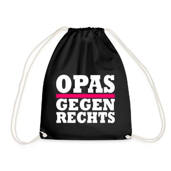 Opas gegen rechts - Turnbeutel - Schwarz - Vorne