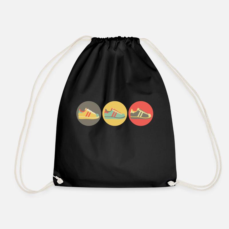 Sneakers retro - Drawstring Bag - black