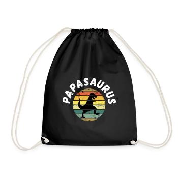 PAPASAURUS Retro T-Rex Dinosaur Family Father - Sac de sport léger - noir - Devant