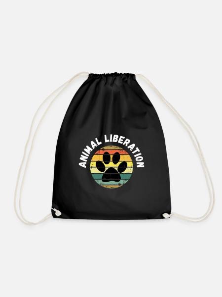 ANIMAL LIBERATION animal lover - Drawstring Bag - black