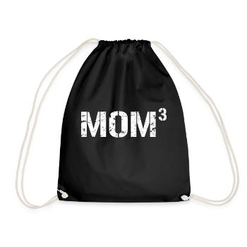 Mama von 3 Kindern - Muttertagsgeschenk für tolle Mama - Turnbeutel - Schwarz - Vorne