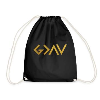 God is greater than your ups and downs - Drawstring Bag - black - Front