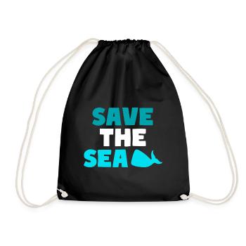 SAVE THE SEA Ozeane Klima Umwelt - Turnbeutel - Schwarz - Vorne