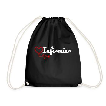 T-shirt infirmier cadeau infirmier - Sac de sport léger - noir - Devant