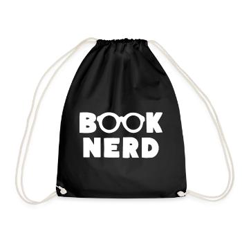 BOOK NERD Books Reading Love - Drawstring Bag - black - Front