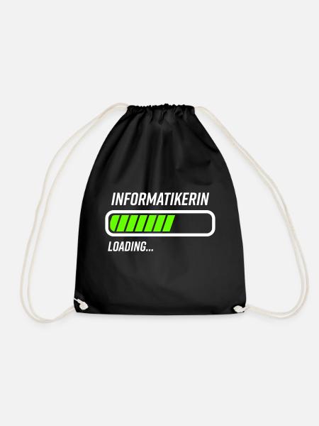 Informatikerin Loading Ladebalken - Turnbeutel - Schwarz