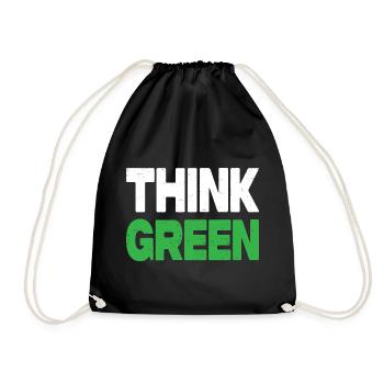 Think Green - Turnbeutel - Schwarz - Vorne