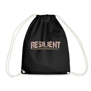 Resilient - The Rustic Design - Drawstring Bag - black - Front