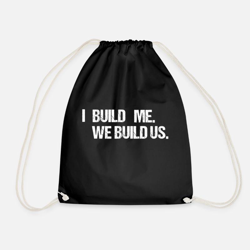Simple text design - Drawstring Bag - black