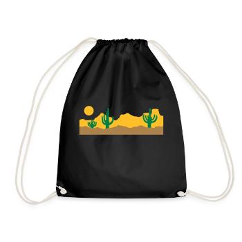 Paysage Desert Silhouette Skyline - Sac de sport léger - noir - Devant