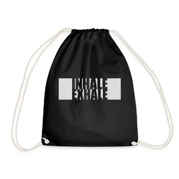 inhale exhale yoga Zitat - Turnbeutel - Schwarz - Vorne