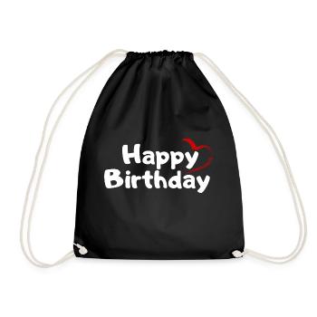 Happy Birthday Birthday Greeting Birthday Gift - Drawstring Bag - black - Front