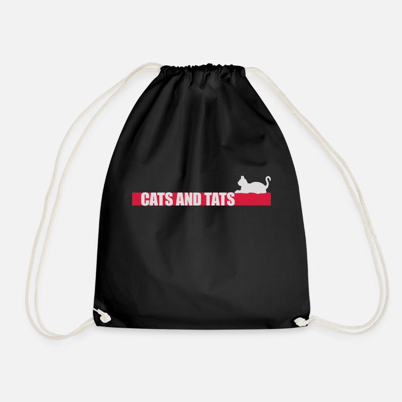 cats and tats Zitat - Turnbeutel - Schwarz
