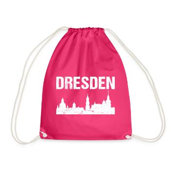 Dresden Skyline Stadt Dresden - Turnbeutel - Fuchsia - Vorne