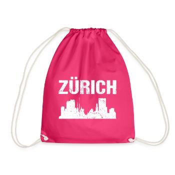 Zürich Skyline Stadt - Turnbeutel - Fuchsia - Vorne