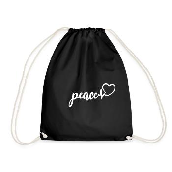 paix battement de cœur paix amour paix - Sac de sport léger - noir - Devant