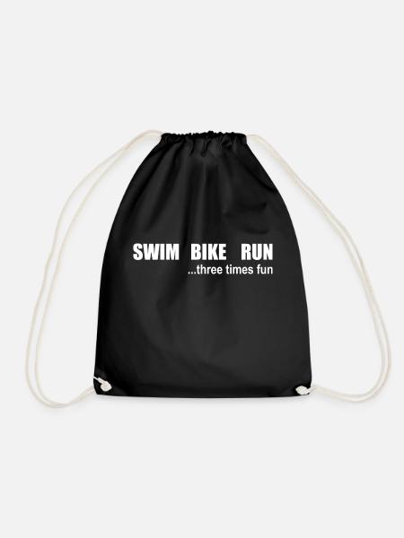 Triathlon Schwimmen Radfahren Laufen Sport - Turnbeutel - Schwarz